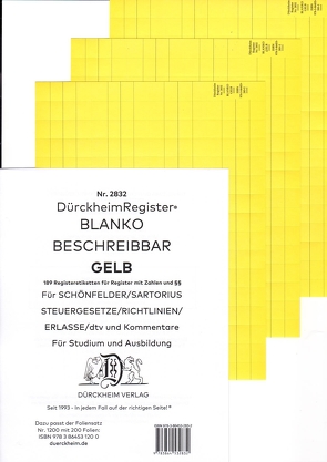 DürckheimRegister® BLANKO-GELB beschreibbar für deine Gesetze von Dürckheim,  Constantin von