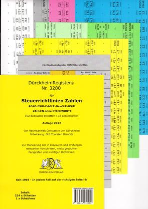 DürckheimRegister® STEUERRICHTLINIEN 2022 Gesetze und §§, ohne Stichworte von Dürckheim,  Constantin, Glaubitz,  Thorsten