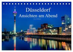 Düsseldorf – Ansichten am Abend (Tischkalender 2024 DIN A5 quer), CALVENDO Monatskalender von Hoffmann,  Klaus