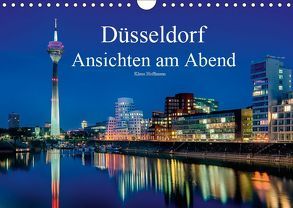 Düsseldorf – Ansichten am Abend (Wandkalender 2019 DIN A4 quer) von Hoffmann,  Klaus