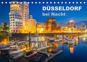 Düsseldorf bei Nacht (Tischkalender 2022 DIN A5 quer) von Abel,  Roland