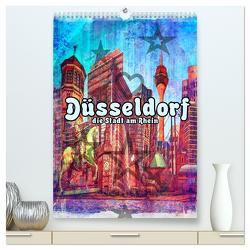 Düsseldorf die Stadt am Rhein (hochwertiger Premium Wandkalender 2024 DIN A2 hoch), Kunstdruck in Hochglanz von Bielow,  Nico
