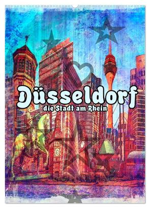 Düsseldorf die Stadt am Rhein (Wandkalender 2024 DIN A2 hoch), CALVENDO Monatskalender von Bielow,  Nico