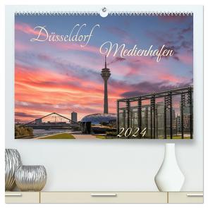 Düsseldorf Medienhafen (hochwertiger Premium Wandkalender 2024 DIN A2 quer), Kunstdruck in Hochglanz von Weigelt,  Holger