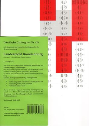 DürckheimRegister® BRANDENBURG Landesrecht von Dürckheim,  Constantin von, Schnapp,  Daniel