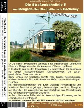 DVD Straßenbahn Dortmund Linie 5 / Mengede nach Hacheney von Herr,  Andreas