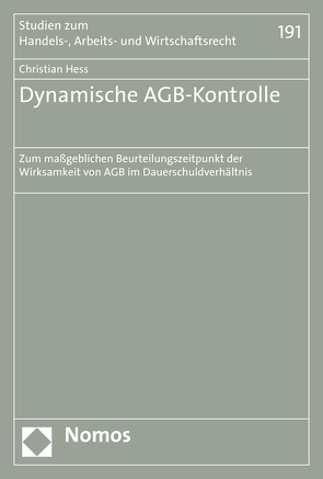 Dynamische AGB-Kontrolle von Hess,  Christian