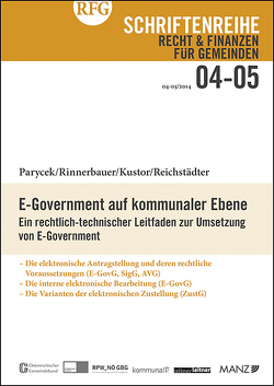 E-Government auf kommunaler Ebene von Kustor,  Peter, Parycek,  Peter, Reichstädter,  Peter, Rinnerbauer,  Bettina