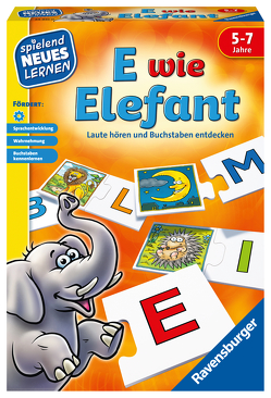 Ravensburger 24951 – E wie Elefant – Spielen und Lernen für Kinder, Lernspiel für Kinder von 5-7 Jahren, Spielend Neues Lernen für 1-4 Spieler