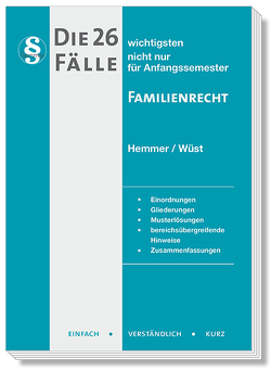 eBook Die 26 wichtigsten Faelle Familienrecht von Hemmer,  Karl-Edmund, Merklein, Wüst,  Achim