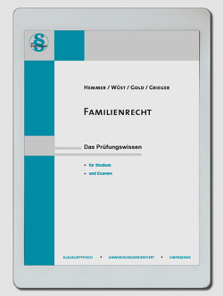 eBook Familienrecht von Gold,  Ingo, Grieger,  Michael, Hemmer,  Karl-Edmund, Wüst,  Achim