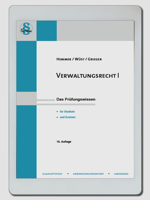 eBook Verwaltungsrecht I von Grieger,  Michael, Hemmer,  Karl-Edmund, Wüst,  Achim