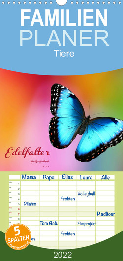 Familienplaner Edelfalter – 2 – (Wandkalender 2022 , 21 cm x 45 cm, hoch) von Hultsch,  Heike