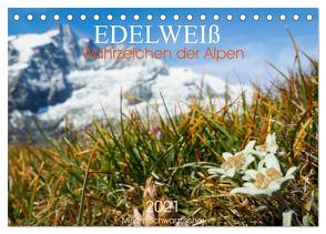 Edelweiß – Wahrzeichen der Alpen (Tischkalender 2024 DIN A5 quer), CALVENDO Monatskalender von Schwatzfischer,  Miriam