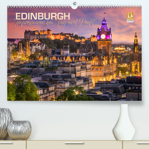 EDINBURGH Impressionen bei Tag und Nacht (Premium, hochwertiger DIN A2 Wandkalender 2024, Kunstdruck in Hochglanz) von Viola,  Melanie