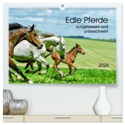 Edle Pferde – ausgelassen und unbeschwert (hochwertiger Premium Wandkalender 2024 DIN A2 quer), Kunstdruck in Hochglanz von Waurick,  Kerstin
