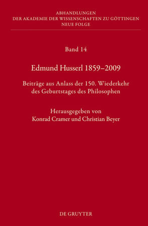 Edmund Husserl 1859–2009 von Beyer,  Christian, Cramer,  Konrad