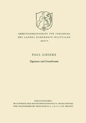 Eigentum und Grundwasser von Gieseke,  Paul