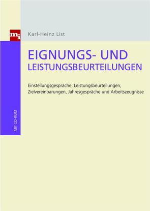 Eignungs- und Leistungsbeurteilungen von List,  Karl-Heinz