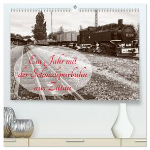 Ein Jahr mit der Schmalspurbahn aus Zittau (hochwertiger Premium Wandkalender 2024 DIN A2 quer), Kunstdruck in Hochglanz von Valley,  Joy