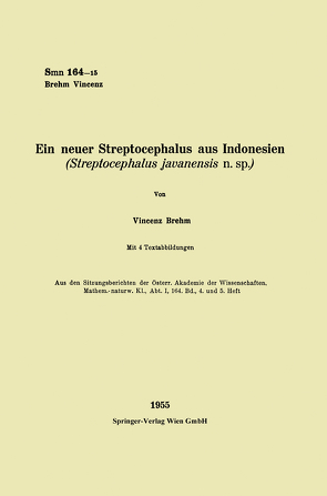 Ein neuer Streptocephalus aus Indonesien von Brehm,  Vincenz