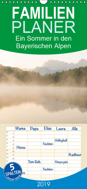 Ein Sommer in den Bayerischen Alpen – Familienplaner hoch (Wandkalender 2019 , 21 cm x 45 cm, hoch) von Wasilewski,  Martin