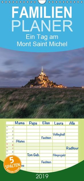 Ein Tag am Mont Saint Michel – Familienplaner hoch (Wandkalender 2019 , 21 cm x 45 cm, hoch) von photography,  romanburri