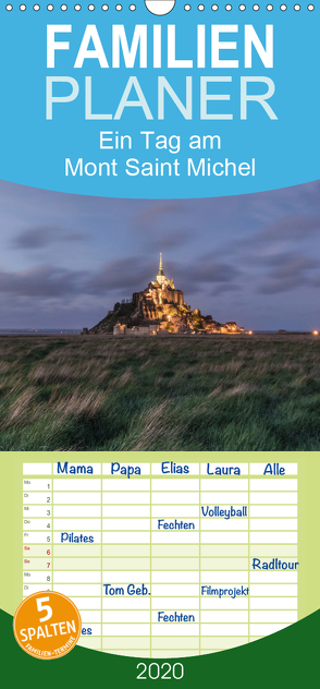 Ein Tag am Mont Saint Michel – Familienplaner hoch (Wandkalender 2020 , 21 cm x 45 cm, hoch) von photography,  romanburri