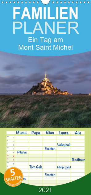 Ein Tag am Mont Saint Michel – Familienplaner hoch (Wandkalender 2021 , 21 cm x 45 cm, hoch) von photography,  romanburri