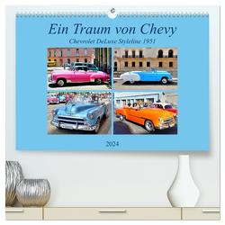 Ein Traum von Chevy – Chevrolet DeLuxe Styleline 1951 (hochwertiger Premium Wandkalender 2024 DIN A2 quer), Kunstdruck in Hochglanz von von Loewis of Menar,  Henning