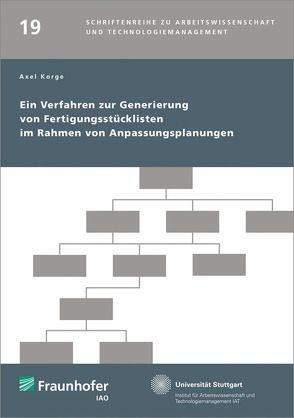 Ein Verfahren zur Generierung von Fertigungsstücklisten im Rahmen von Anpassungsplanungen. von Bullinger,  Hans-Jörg, Korge,  Axel, Spath,  Dieter