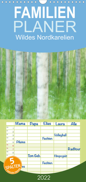 Familienplaner Einblick-Natur: Wildes Norkarelien (Wandkalender 2022 , 21 cm x 45 cm, hoch) von Wünsch,  Alexandra