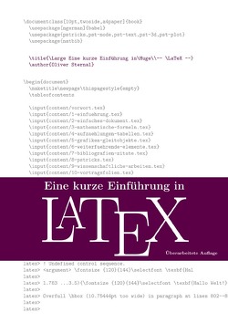 Eine kurze Einführung in LaTeX von Sternal,  Oliver