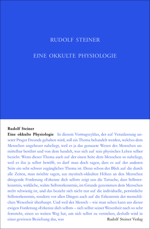 Eine okkulte Physiologie von Steiner,  Rudolf