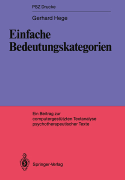 Einfache Bedeutungskategorien von Hege,  Gerhard