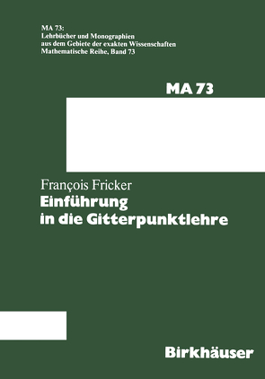 Einführung in die Gitterpunktlehre von Fricker,  F.