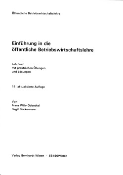 Einführung in die öffentliche Betriebswirtschaftslehre von Beckermann,  Birgit, Odenthal,  Franz Willy