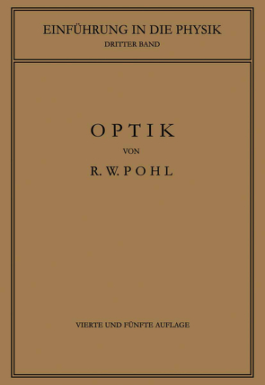 Einführung in die Optik von Pohl,  Robert Wichard