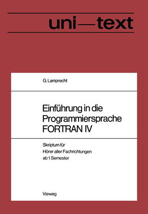 Einführung in die Programmiersprache FORTRAN IV von Günther,  Lamprecht