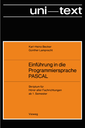 Einführung in die Programmiersprache PASCAL von Becker,  Karl-Heinz