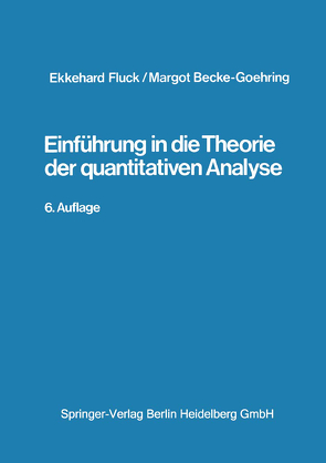 Einführung in die Theorie der qualitativen Analyse von Becke-Goehring,  M., Fluck,  E.