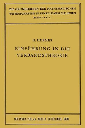 Einführung in die Verbandstheorie von Hermes,  Hans