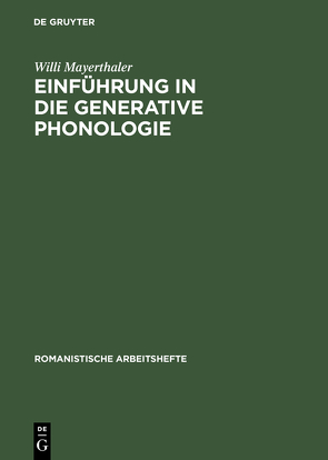 Einführung in die generative Phonologie von Mayerthaler,  Willi