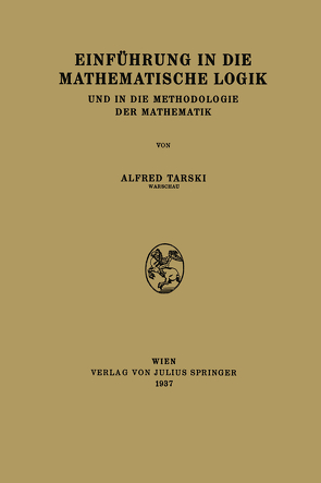 Einführung in die Mathematische Logik von Tarski,  Alfred