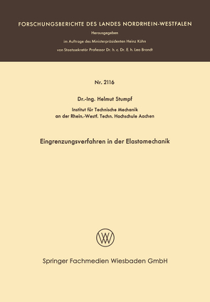 Eingrenzungsverfahren in der Elastomechanik von Stumpf,  Helmut