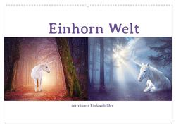 Einhorn Welt – verträumte Einhornbilder (Wandkalender 2024 DIN A2 quer), CALVENDO Monatskalender von Brunner-Klaus,  Liselotte