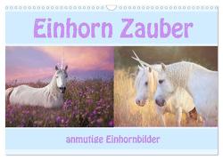 Einhorn Zauber – anmutige Einhornbilder (Wandkalender 2024 DIN A3 quer), CALVENDO Monatskalender von Brunner-Klaus,  Liselotte