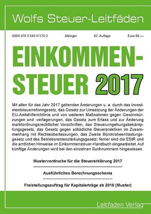 Einkommensteuer für 2017 von Albinger,  Bert