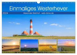 Einmaliges Westerhever (Wandkalender 2024 DIN A3 quer), CALVENDO Monatskalender von Steinhof,  Alexander