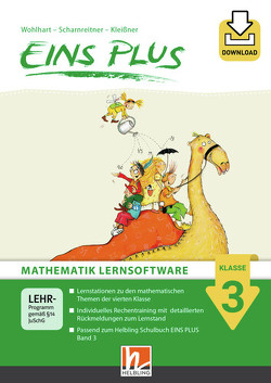 EINS PLUS 3 Mathematik Lernsoftware – Box mit Booklet und Download-Code von Kleißner,  Elisa, Scharnreiter,  Michael, Wohlhart,  David